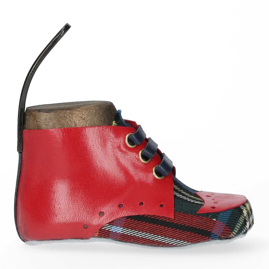 Accessoires Laura Vita | Patere Murale Piece Unique Motif Tartan Rouge